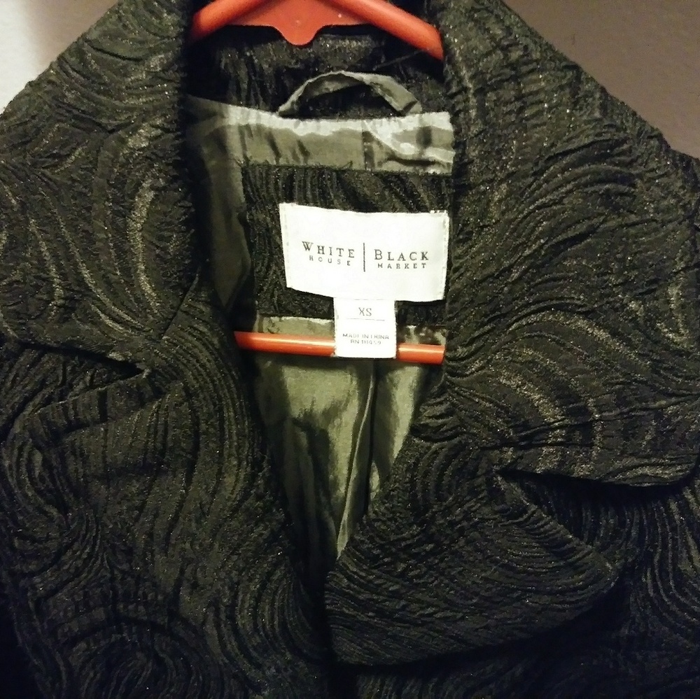 WHBM Womens Jacquard Brocade Mid-Length Jacket
